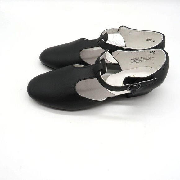 Sansha Womens Black T-Strap Leather Dance Shoes 1" Heel Size 8M NEW - Picture 3 of 9